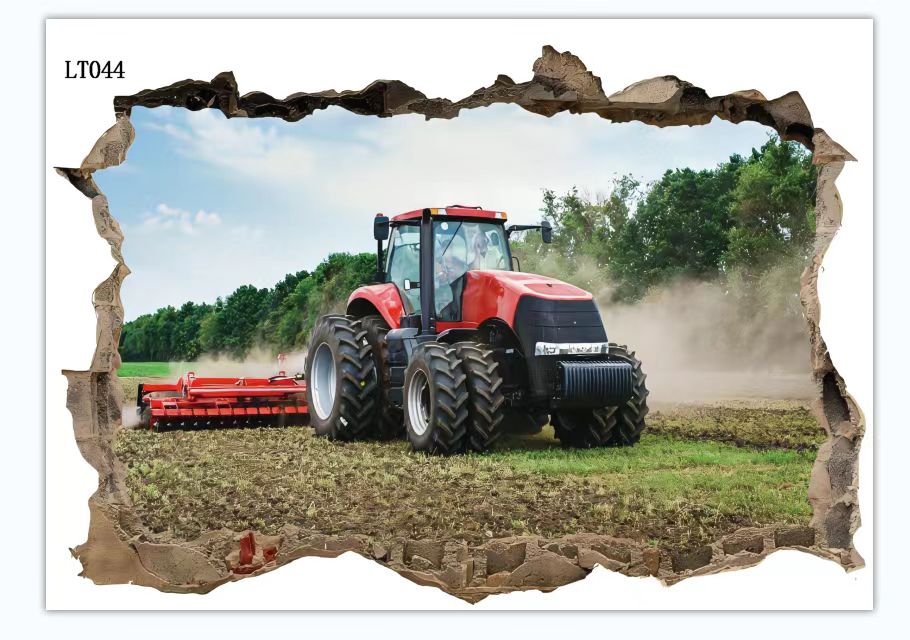 Agriculture Farm House - 3D super grote zware landbouwapparatuur muursticker