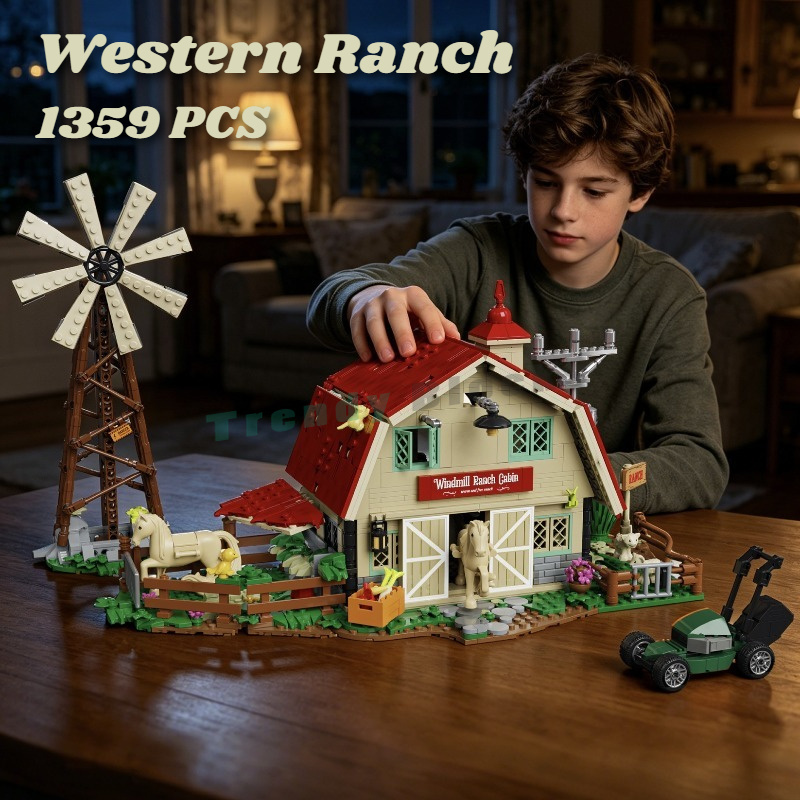 1359PCS Western Windmill Ranch - Agriculture Farm House recensie en prijs