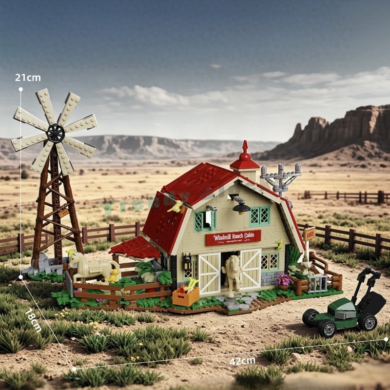 1359PCS Western Windmill Ranch - Agriculture Farm House recensie en prijs