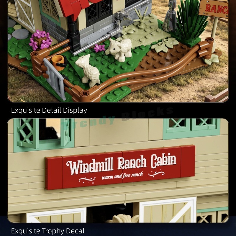 1359PCS Western Windmill Ranch - Agriculture Farm House recensie en prijs