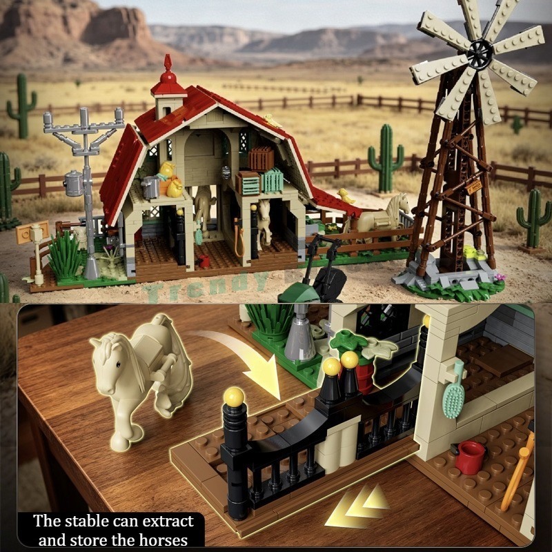1359PCS Western Windmill Ranch - Agriculture Farm House recensie en prijs